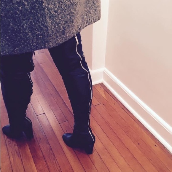Aldo Shoes - Black Leather Aldo Heel Boots